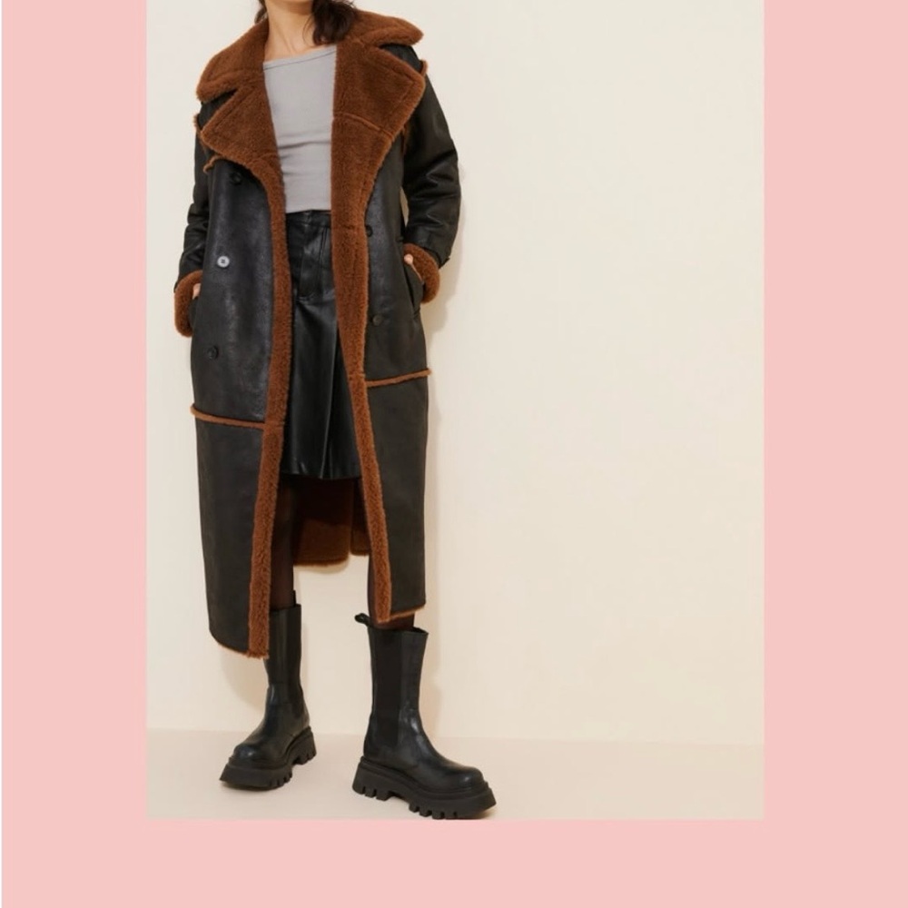 Stylish Black and Brown Women's Coat